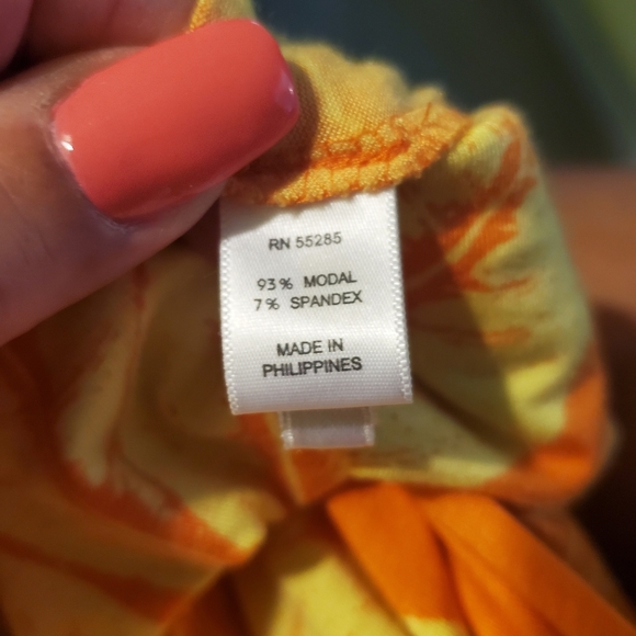 Express Summer Orange/Yellow print Dress Sz L - Picture 6 of 7